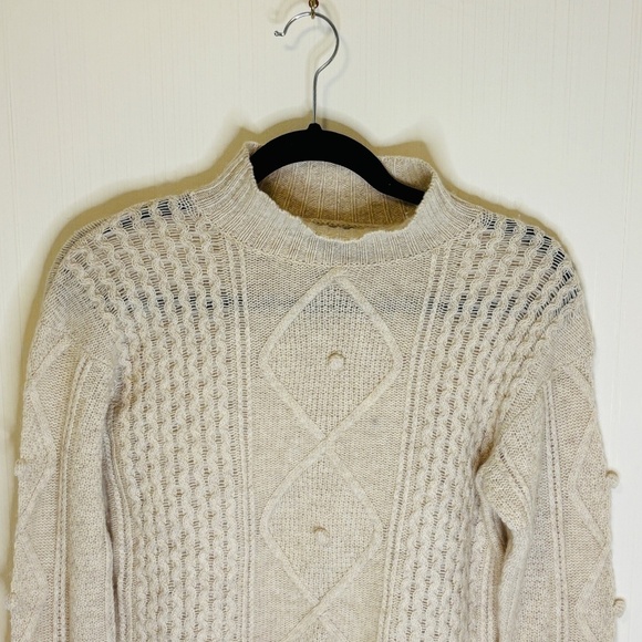 AQUA Cashmere Beige 100% cashmere Cozy Sweater SZ XS - Picture 3 of 9